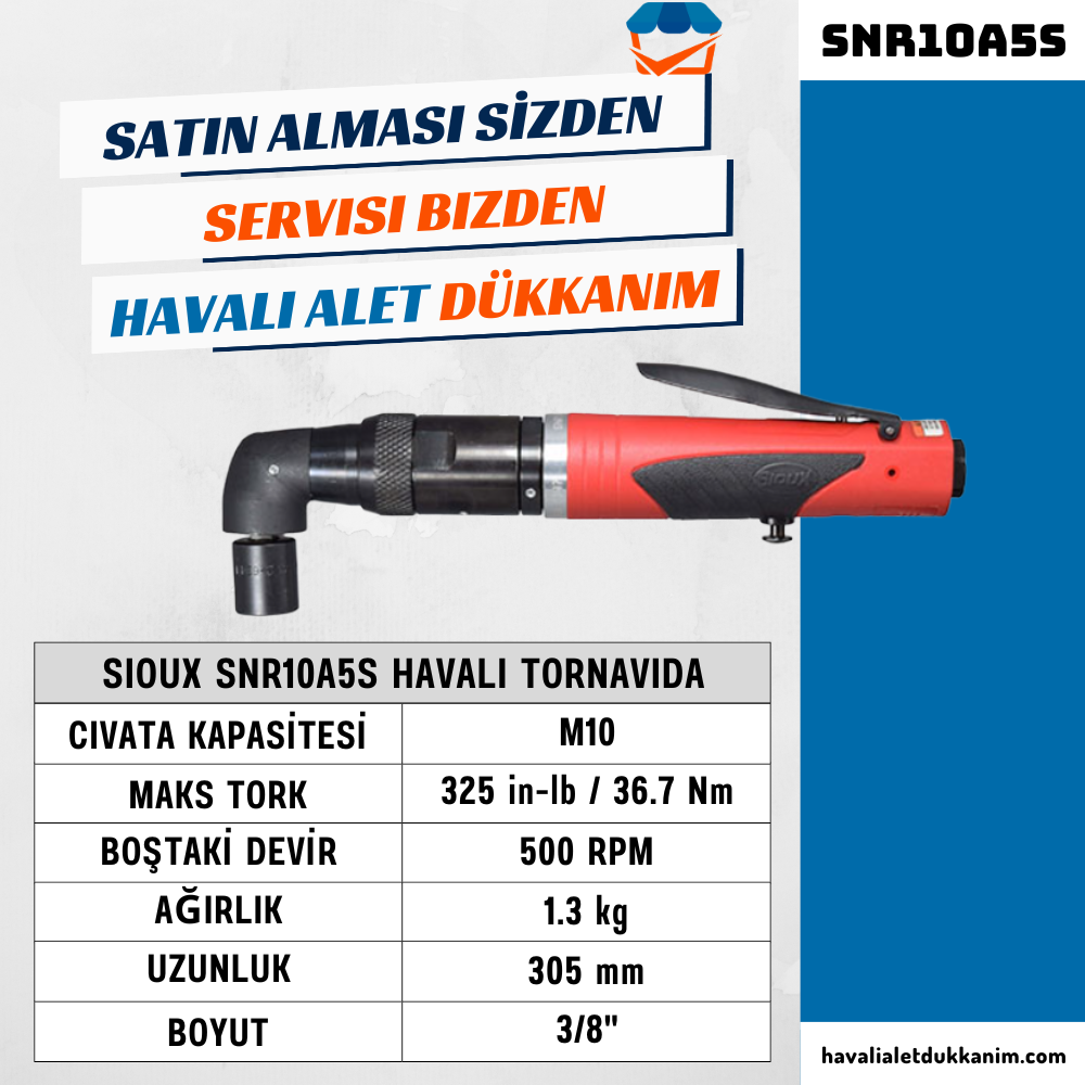 Sioux SNR10A5S Havalı Tornavida Nutrunners