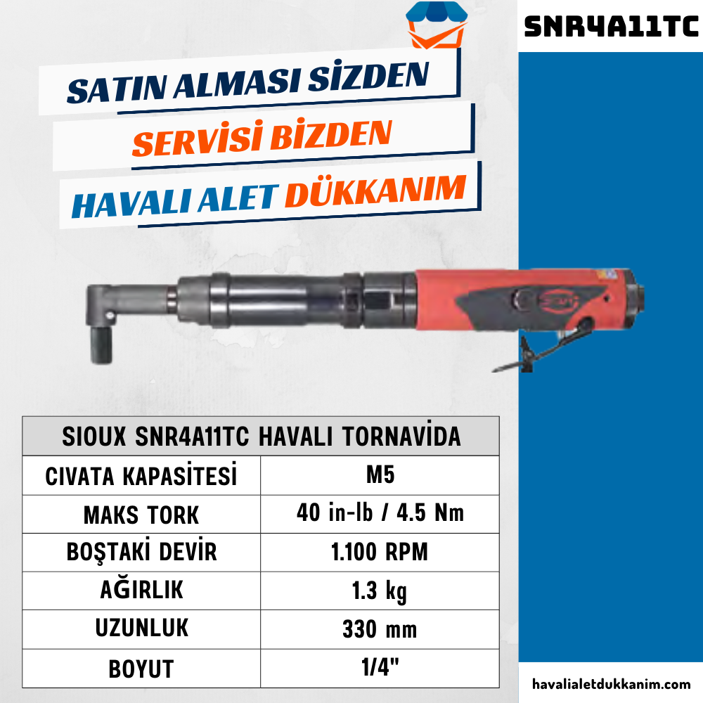 Sioux SNR4A11TC Havalı Tornavida Nutrunners