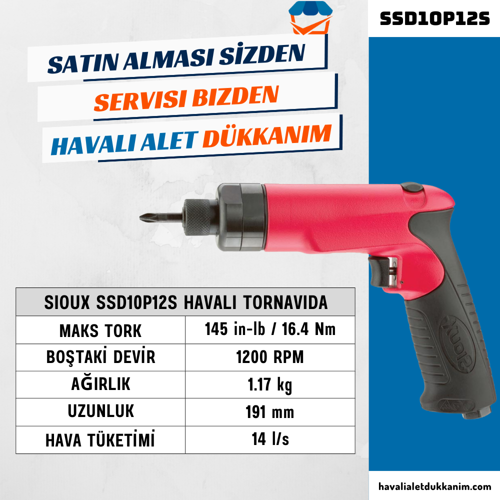 Sioux SSD10P12S Havalı Tornavida