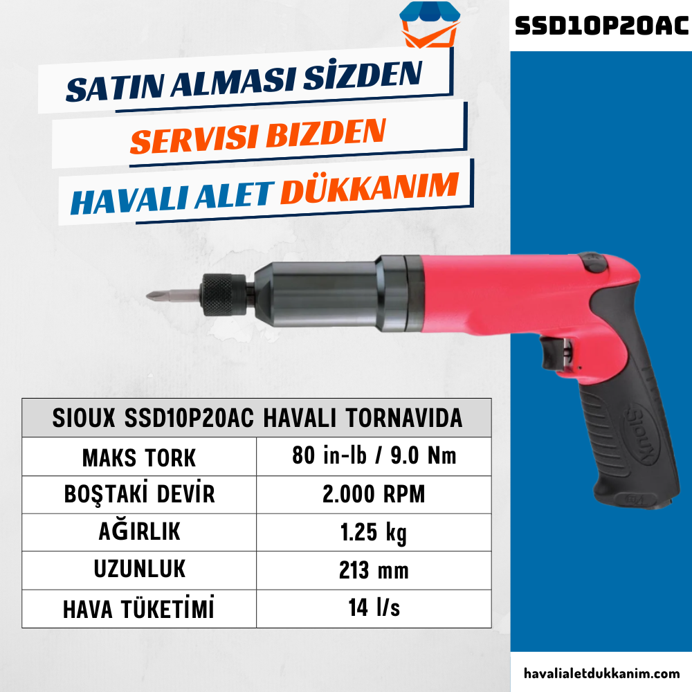 Sioux SSD10P20AC Havalı Tornavida