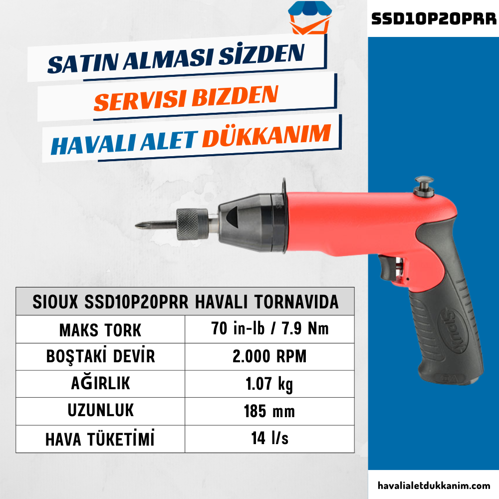 Sioux SSD10P20PRR Havalı Tornavida