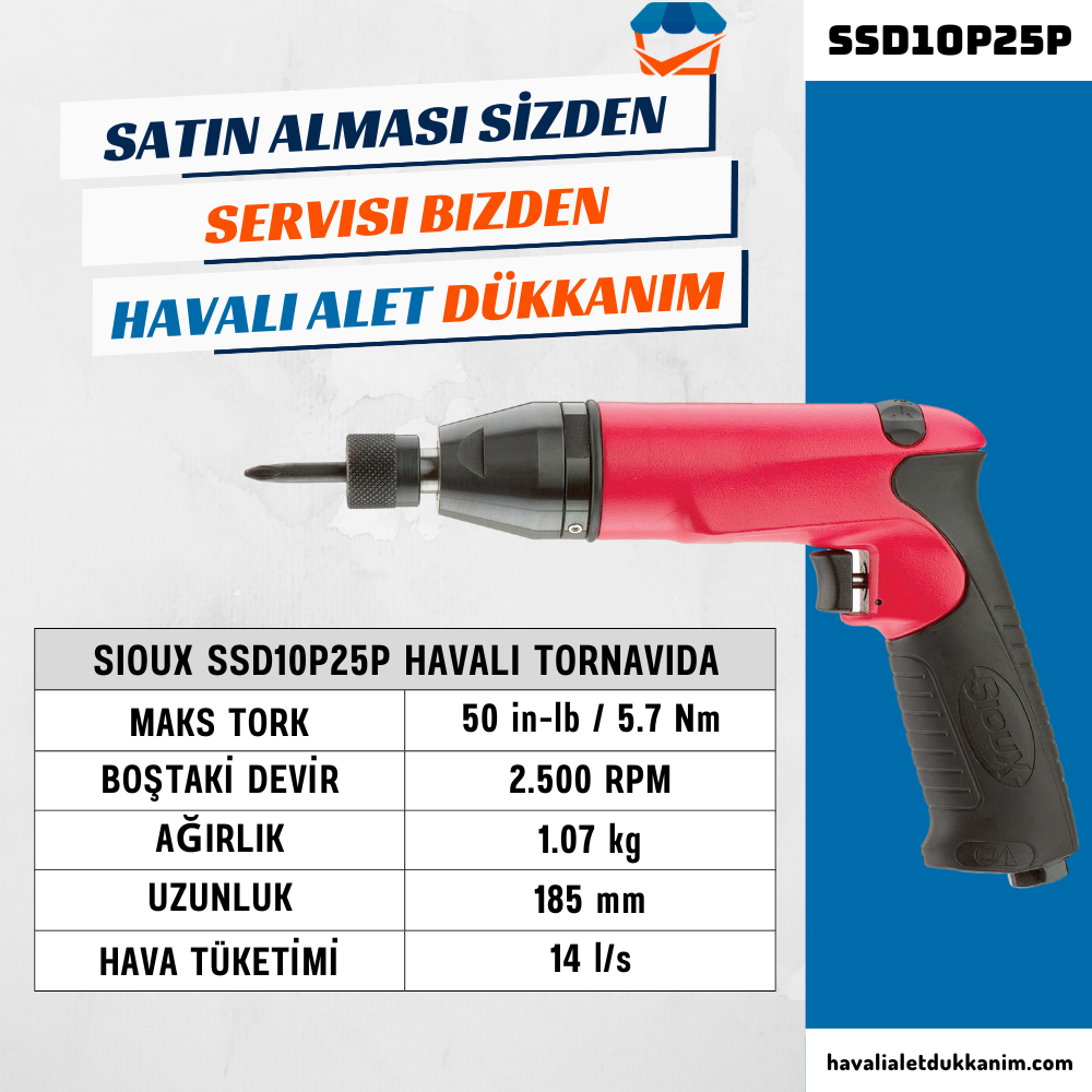 Sioux SSD10P25P Havalı Tornavida