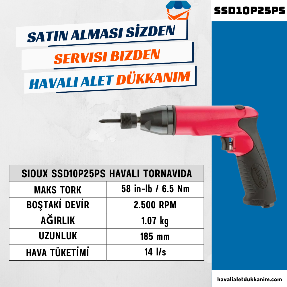 Sioux SSD10P25PS Havalı Tornavida