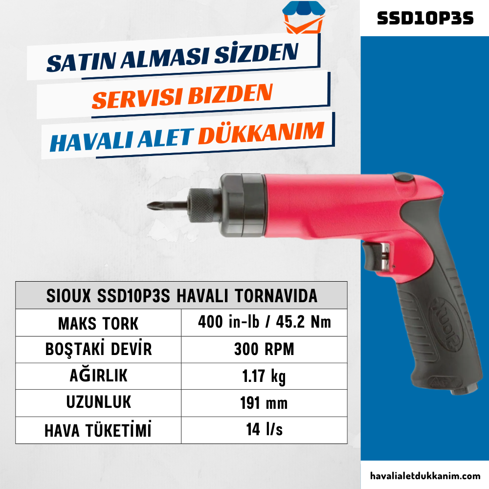 Sioux SSD10P3S Havalı Tornavida
