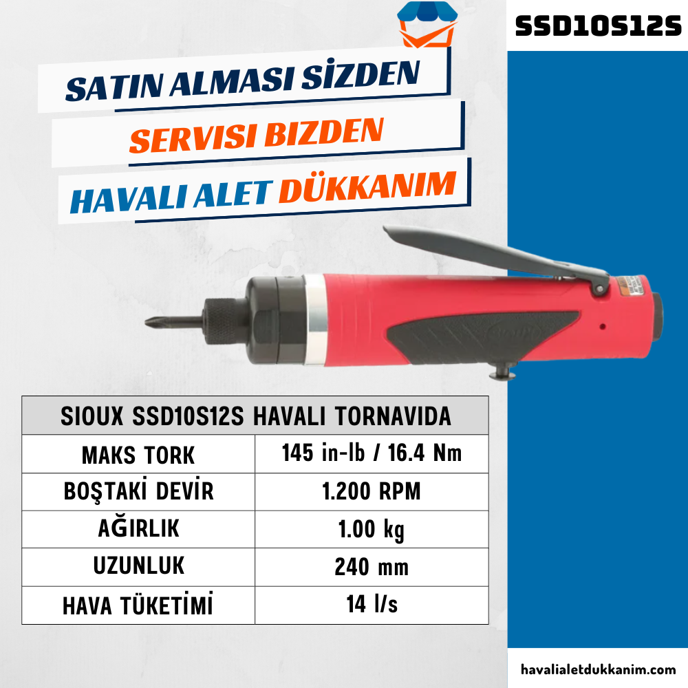 Sioux SSD10S12S Havalı Tornavida