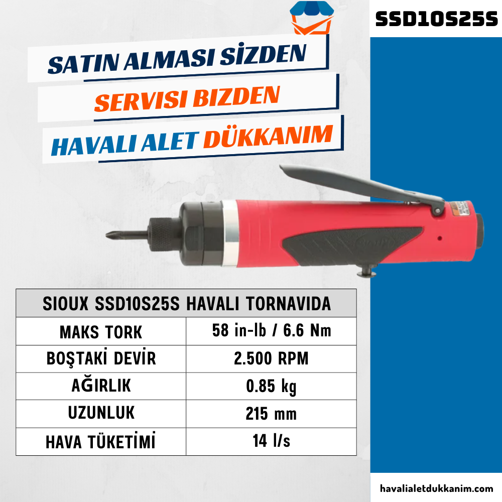 Sioux SSD10S25S Havalı Tornavida