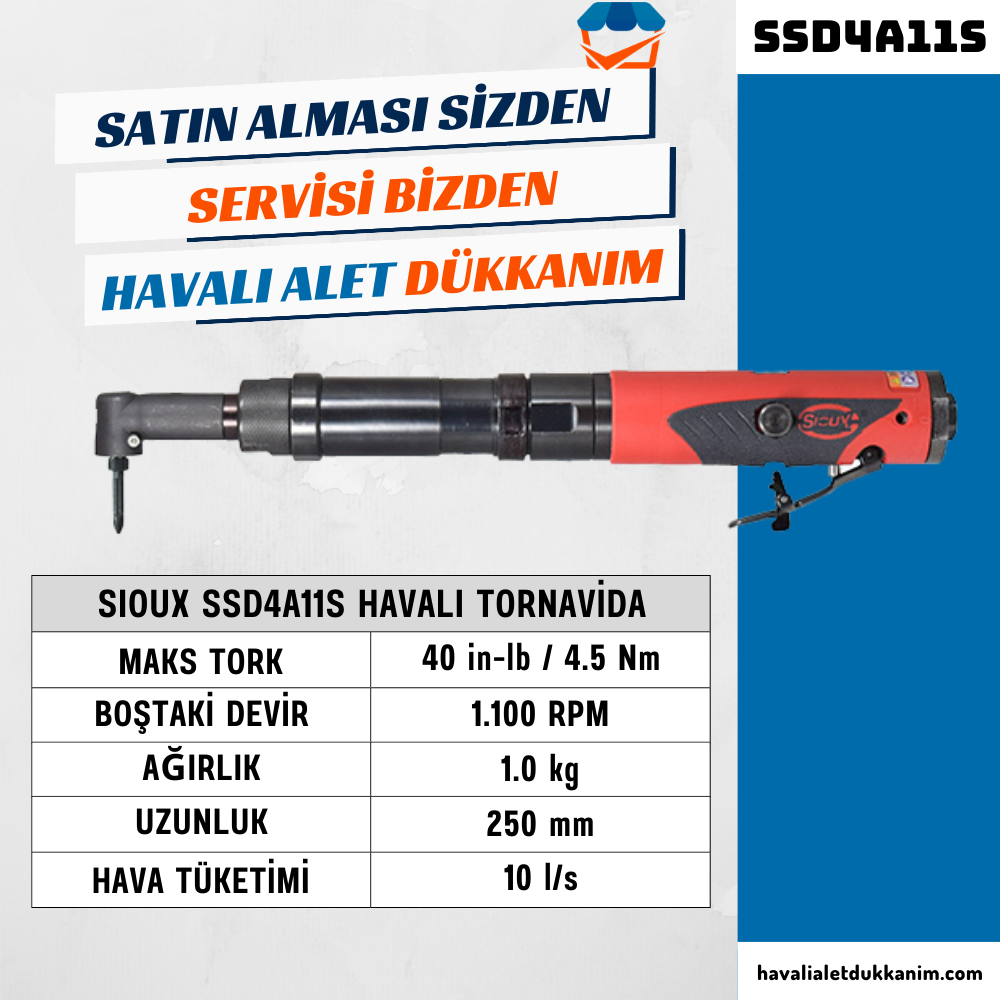 Sioux SSD4A11S Havalı Tornavida