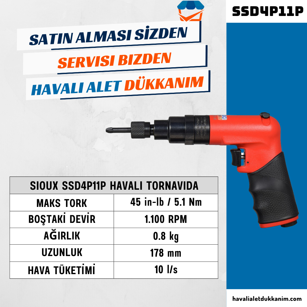 Sioux SSD4P11P Havalı Tornavida