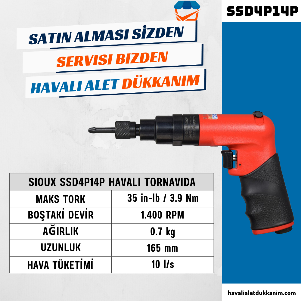 Sioux SSD4P14P Havalı Tornavida