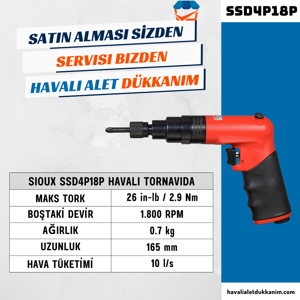 Sioux SSD4P18P Havalı Tornavida