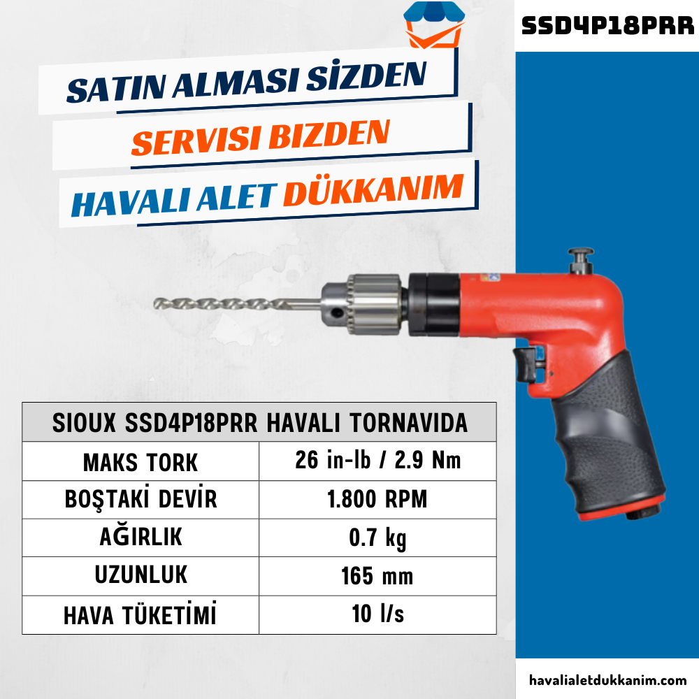 Sioux SSD4P18PRR Havalı Tornavida