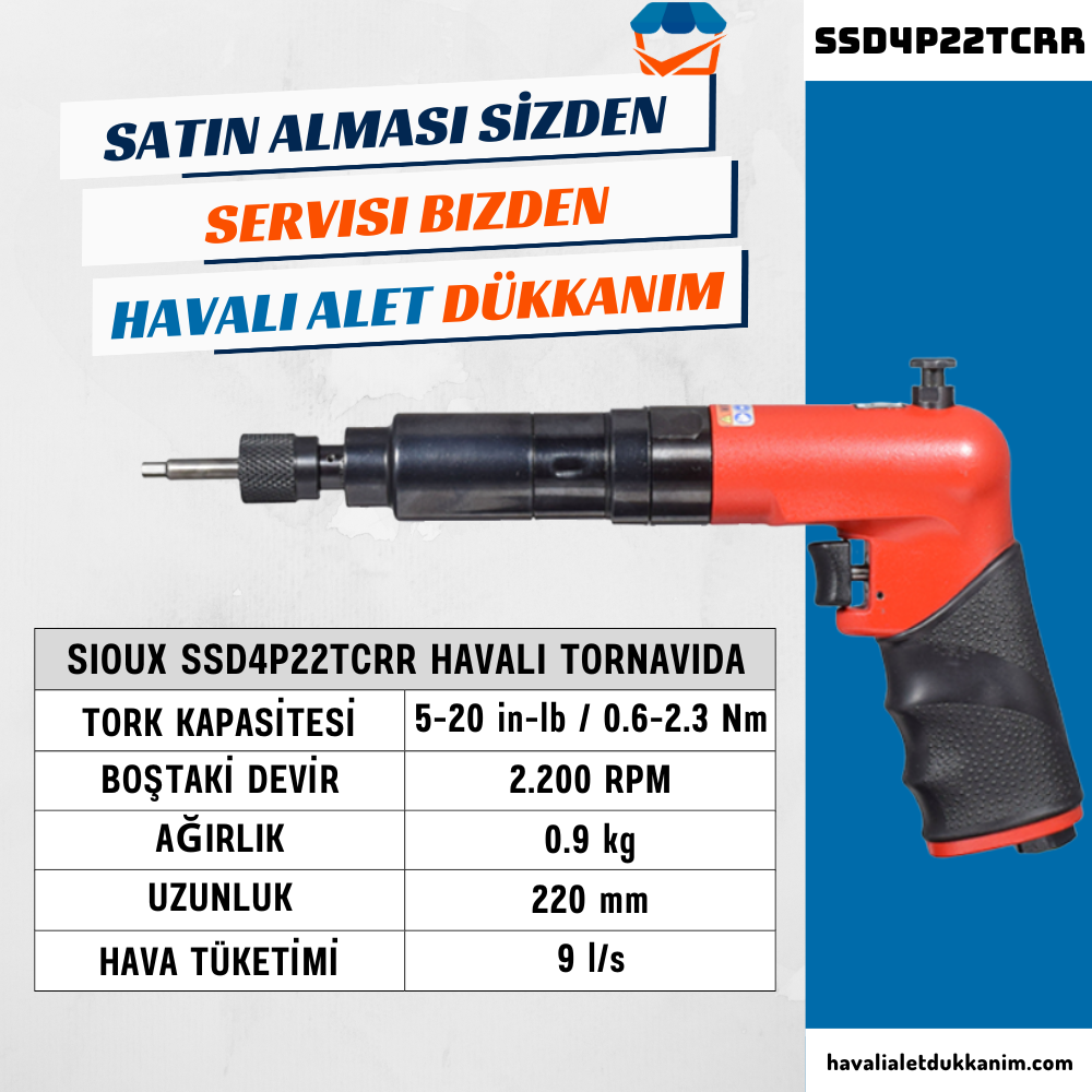 Sioux SSD4P22TCRR Havalı Tornavida