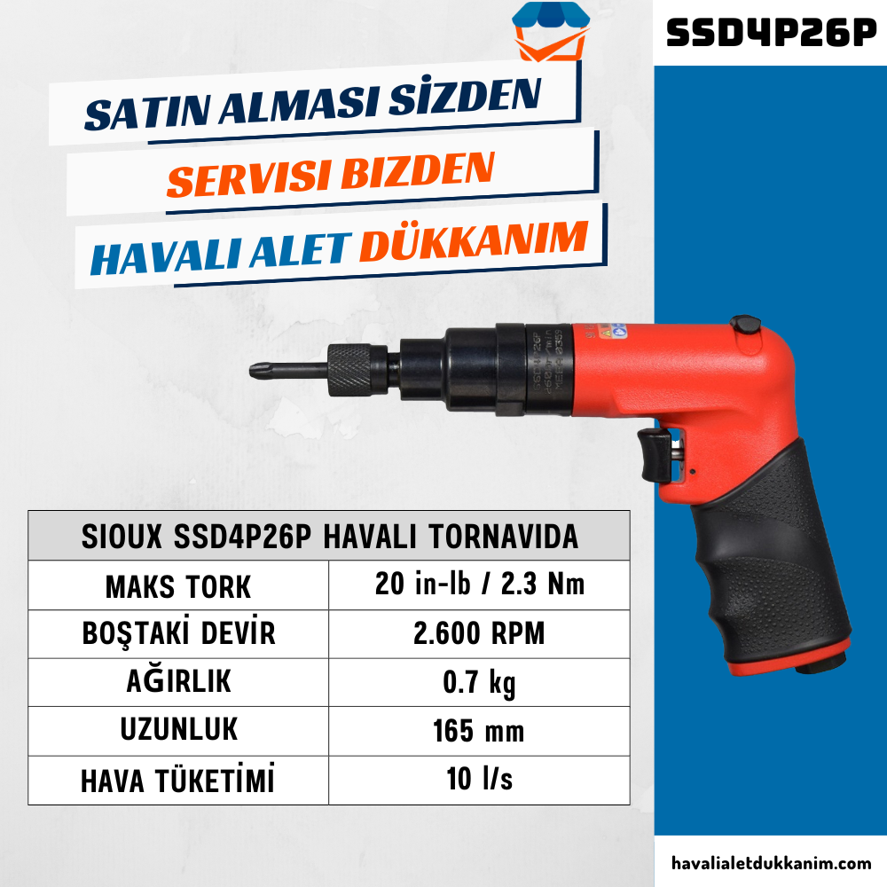 Sioux SSD4P26P Havalı Tornavida