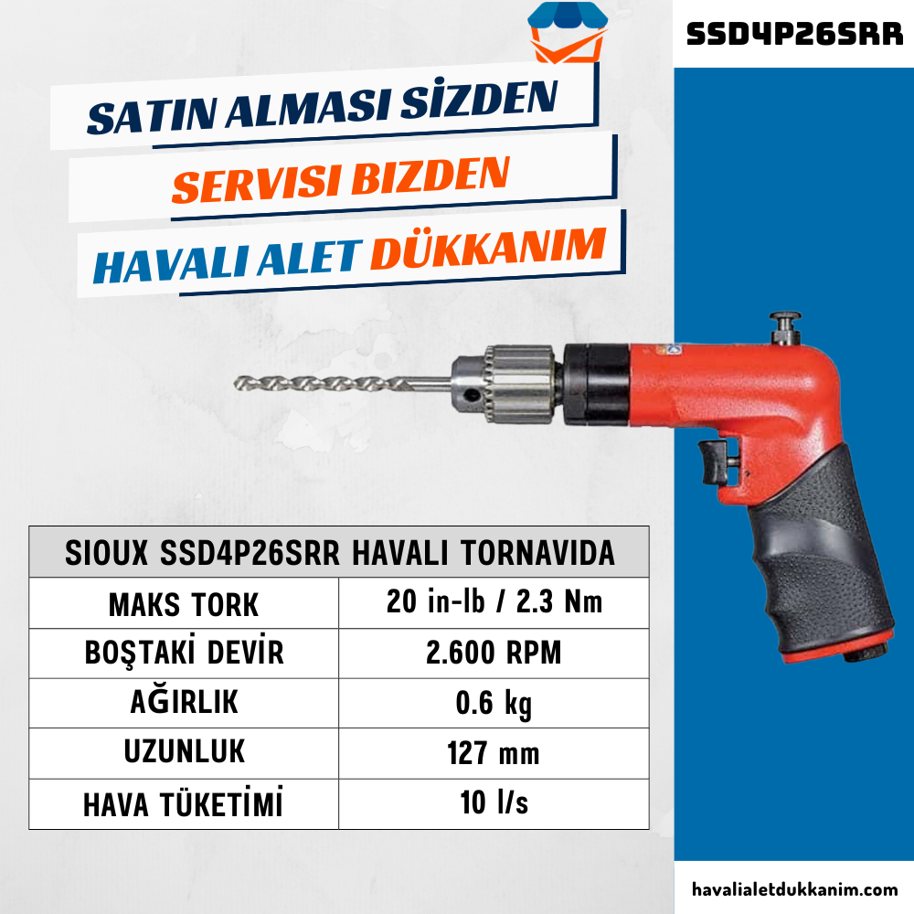 Sioux SSD4P26SRR Havalı Tornavida