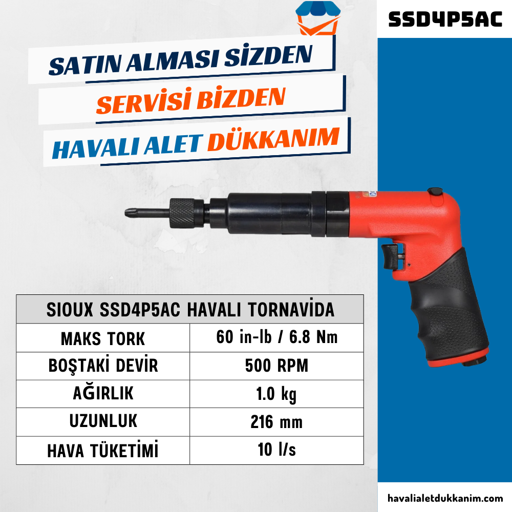 Sioux SSD4P5AC Havalı Tornavida