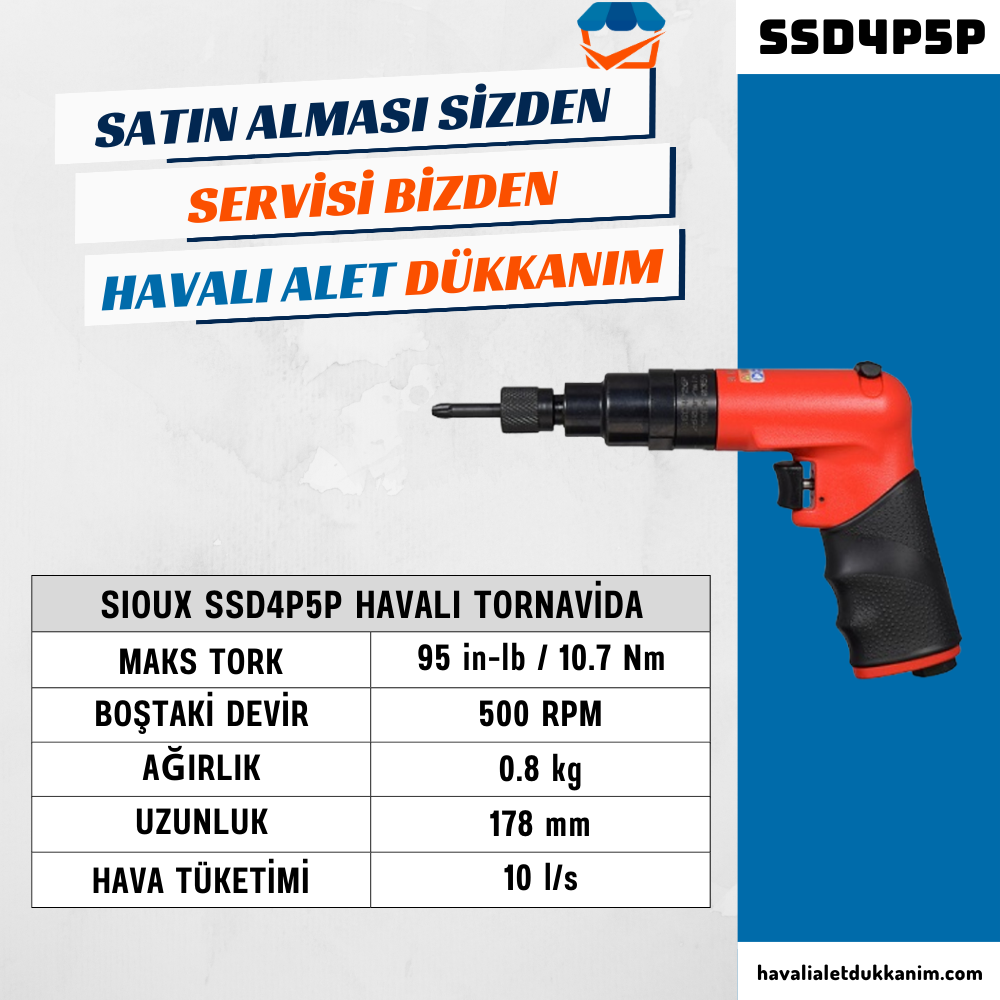 Sioux SSD4P5P Havalı Tornavida
