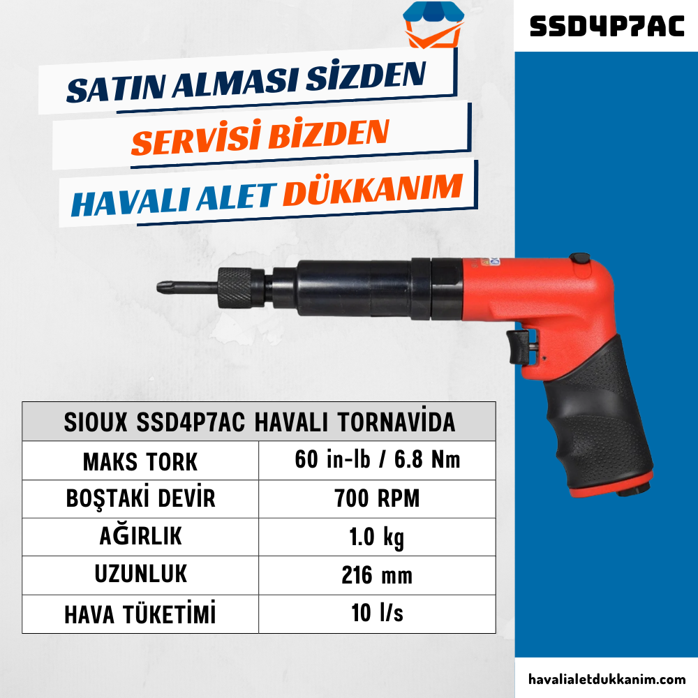 Sioux SSD4P7AC Havalı Tornavida
