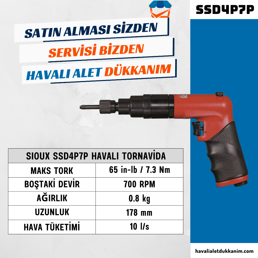 Sioux SSD4P7P Havalı Tornavida