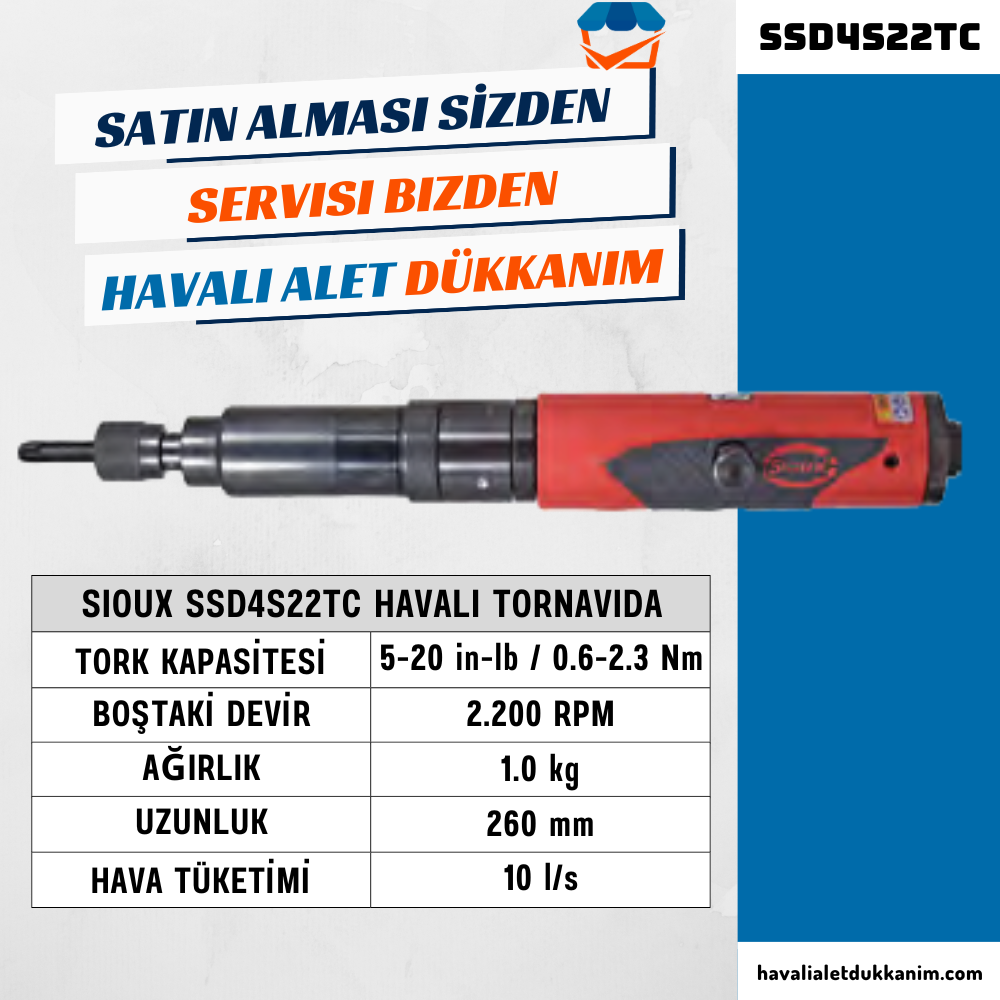 Sioux SSD4S22TC Havalı Tornavida