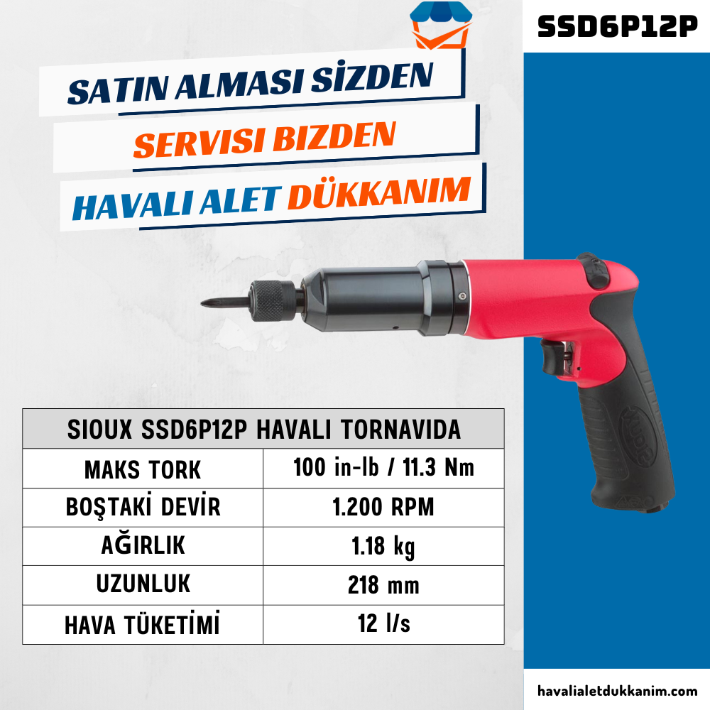 Sioux SSD6P12P Havalı Tornavida