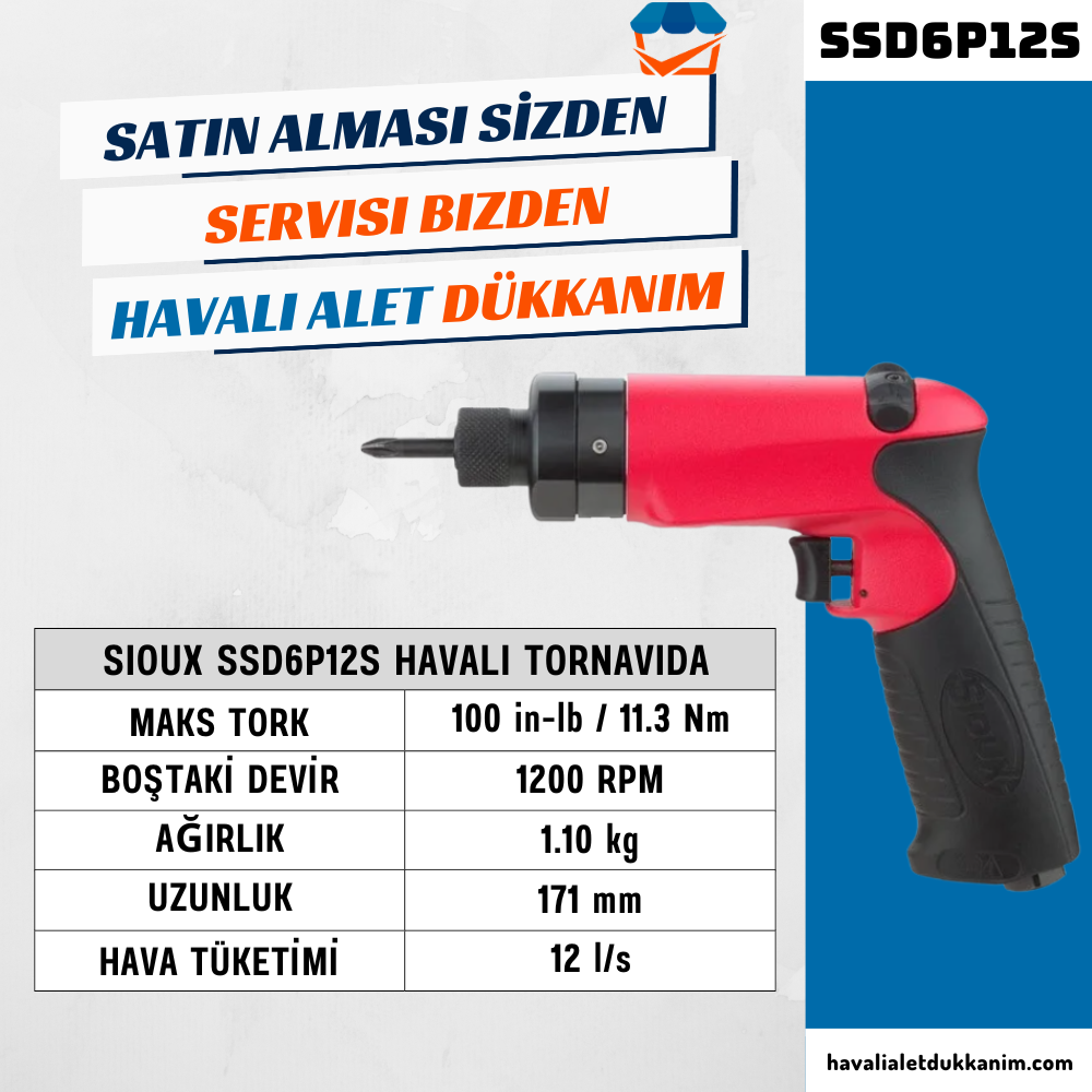 Sioux SSD6P12S Havalı Tornavida