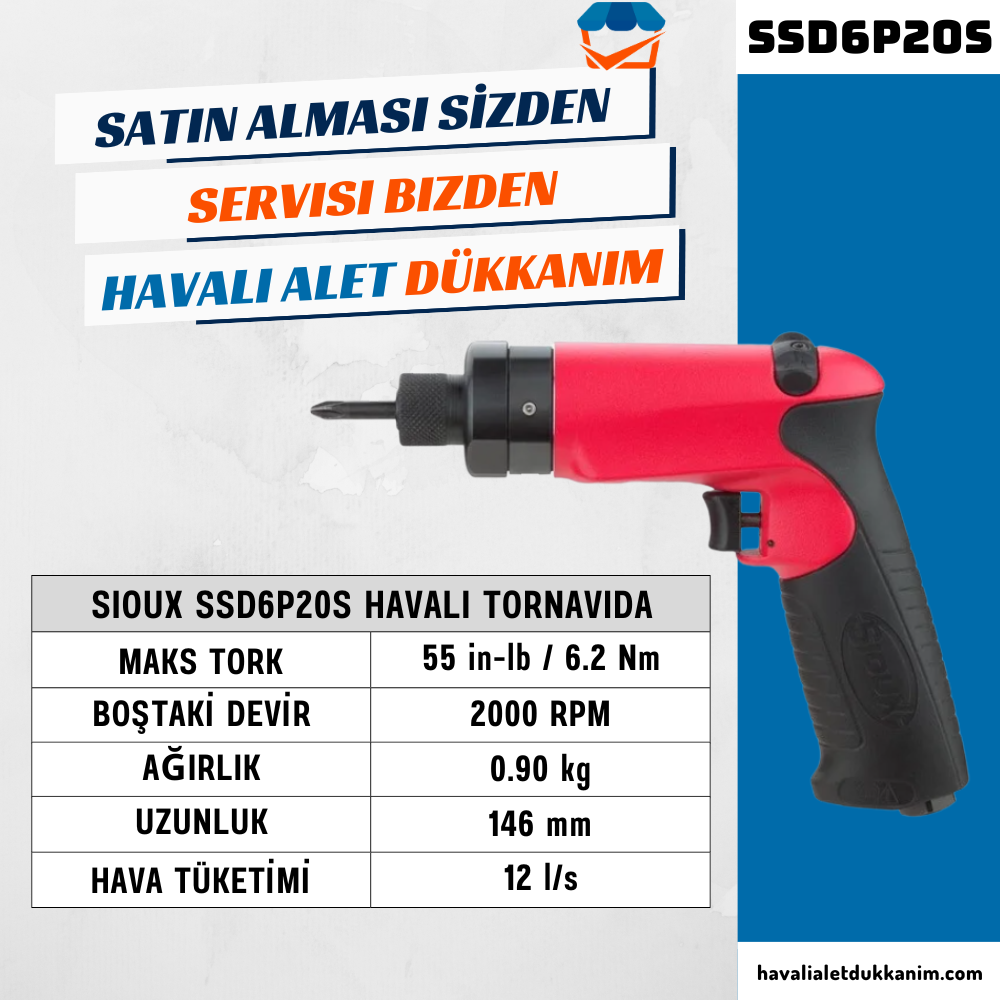 Sioux SSD6P20S Havalı Tornavida