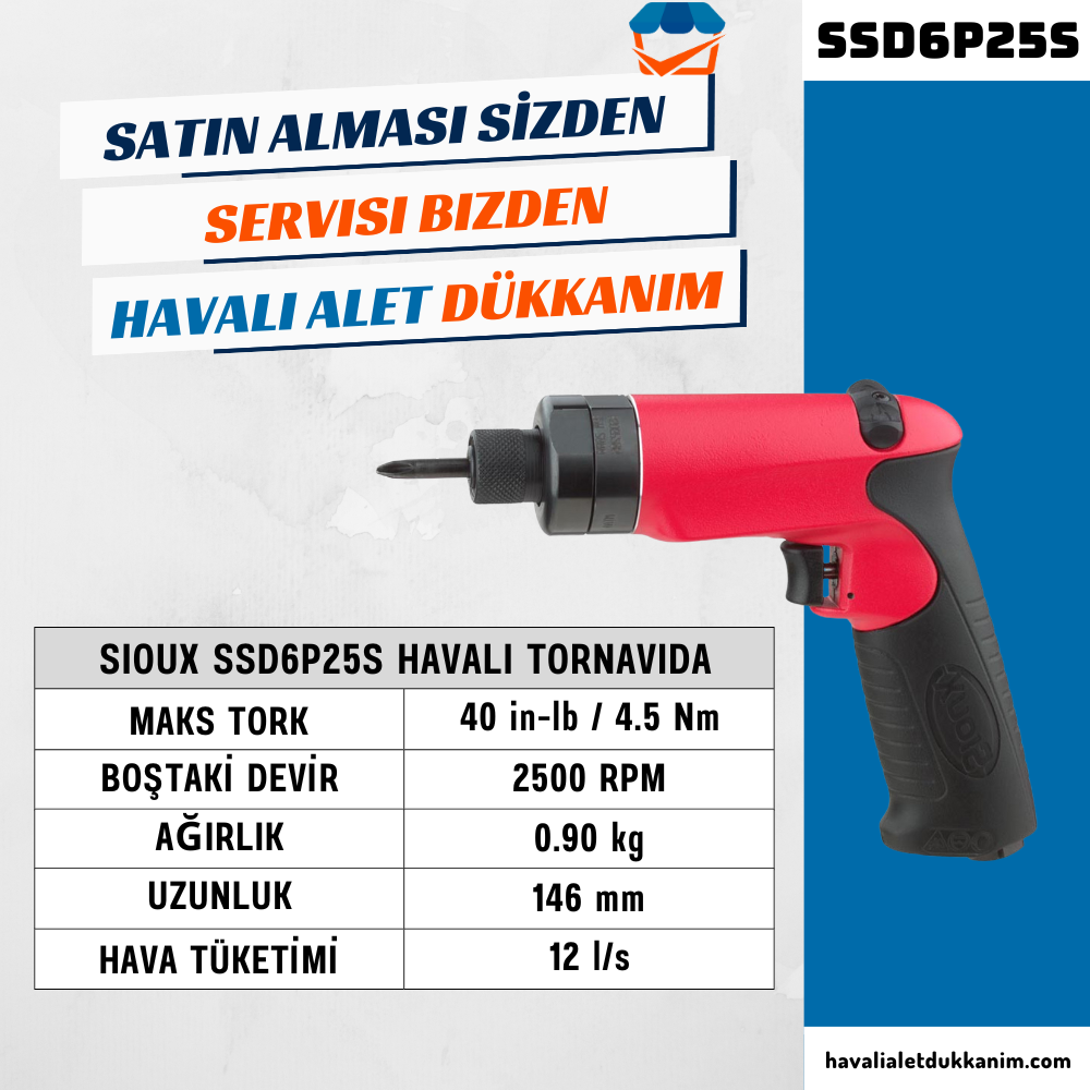 Sioux SSD6P25S Havalı Tornavida