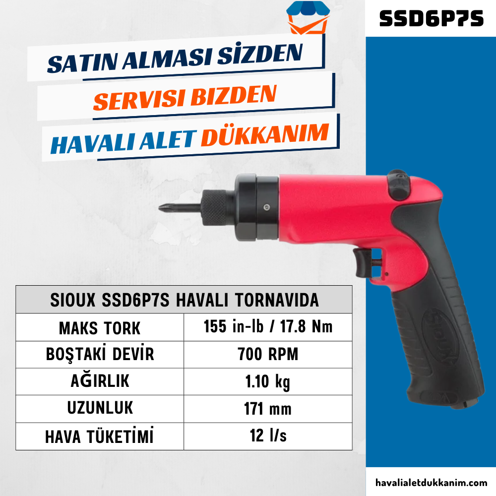Sioux SSD6P7S Havalı Tornavida
