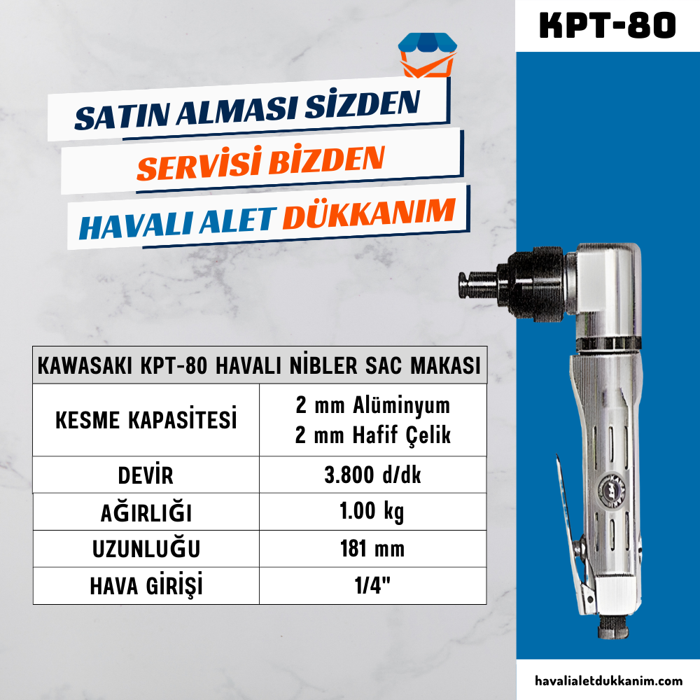 KAWASAKI KPT-80 Havalı Nibler Sac Makası