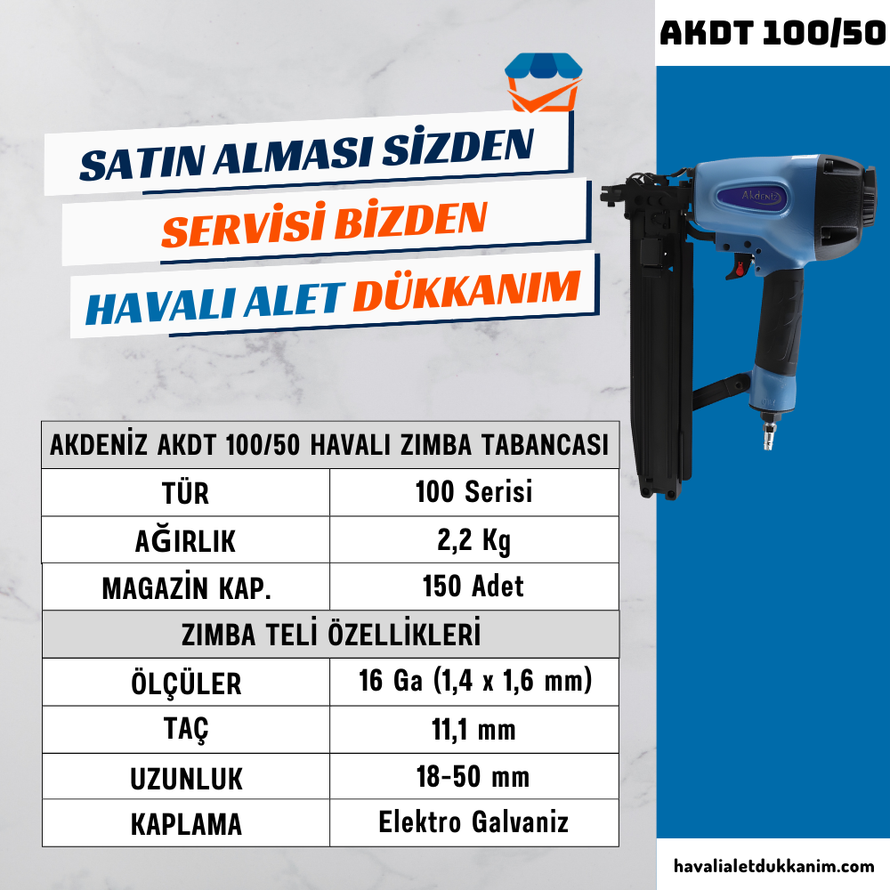 AKDENİZ AKDT 100/50 Havalı Zımba Tabancası