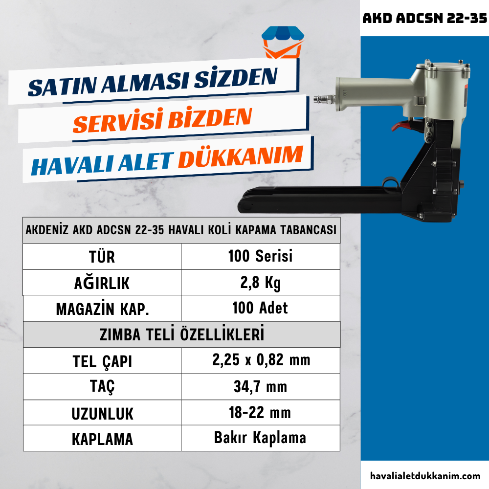 AKDENİZ AKD ADCSN 22-35 Havalı Koli Kapama Tabancası