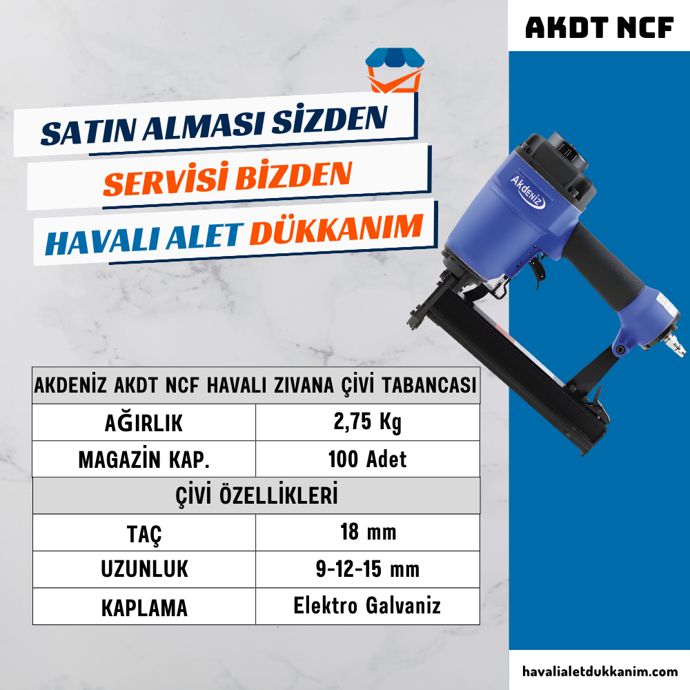 AKDENİZ AKDT NCF Havalı Zıvana Çivi Tabancası