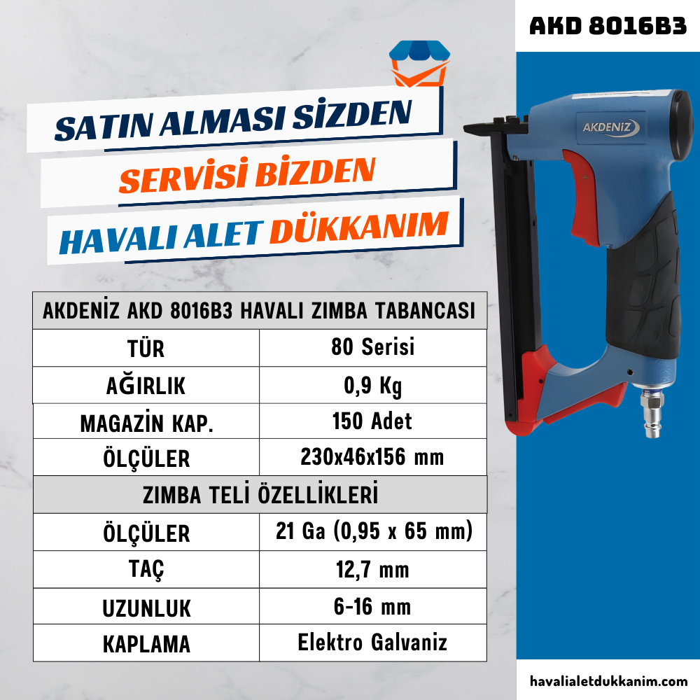 AKDENİZ AKD 8016B3 Havalı Zımba Tabancası