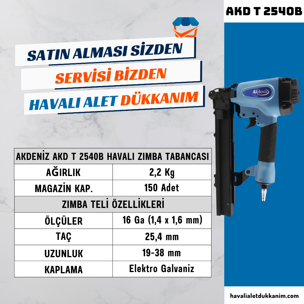 AKDENİZ AKD T 2540B Havalı Zımba Tabancası