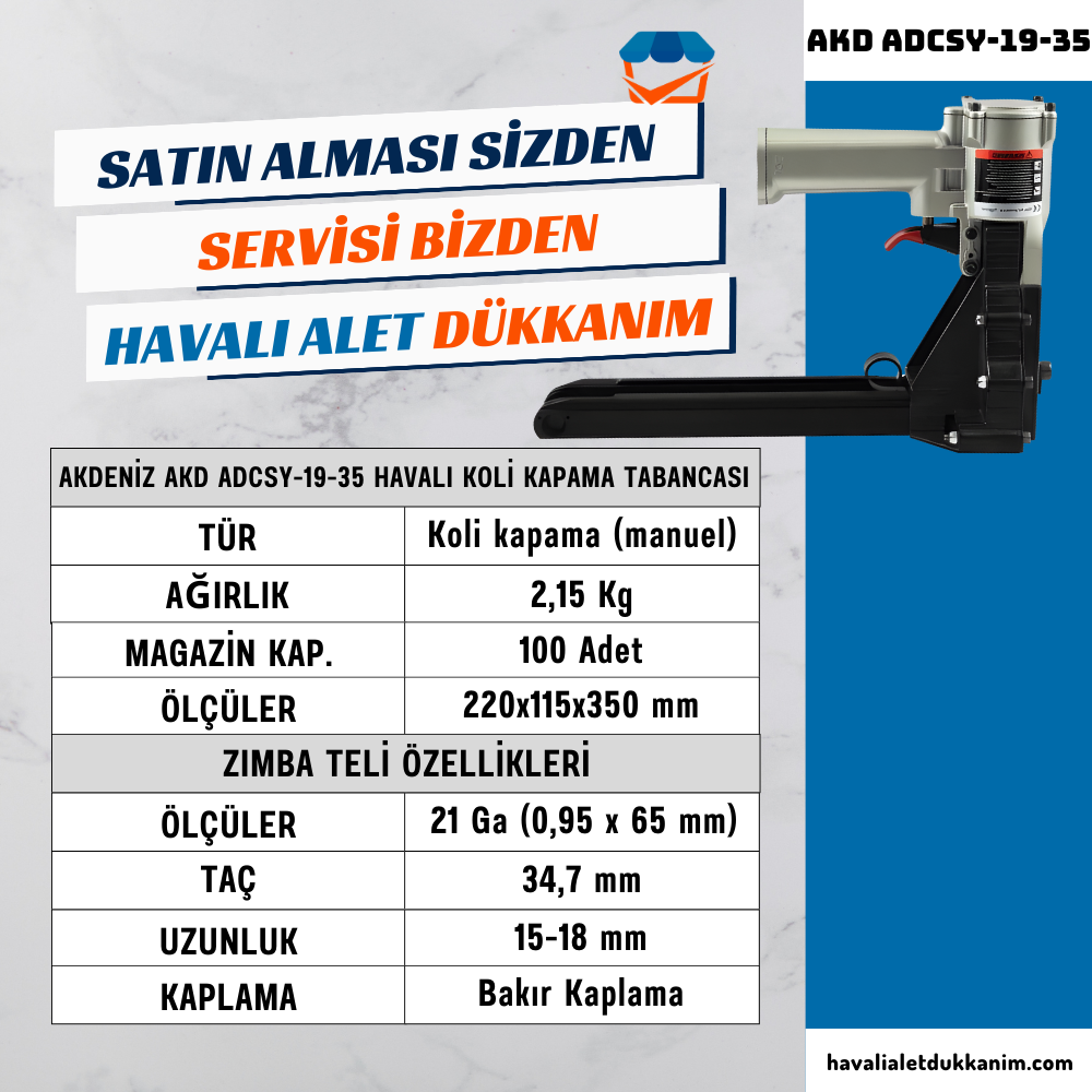 AKDENİZ AKD ADCSY-19-35 Havalı Koli Kapama Tabancası