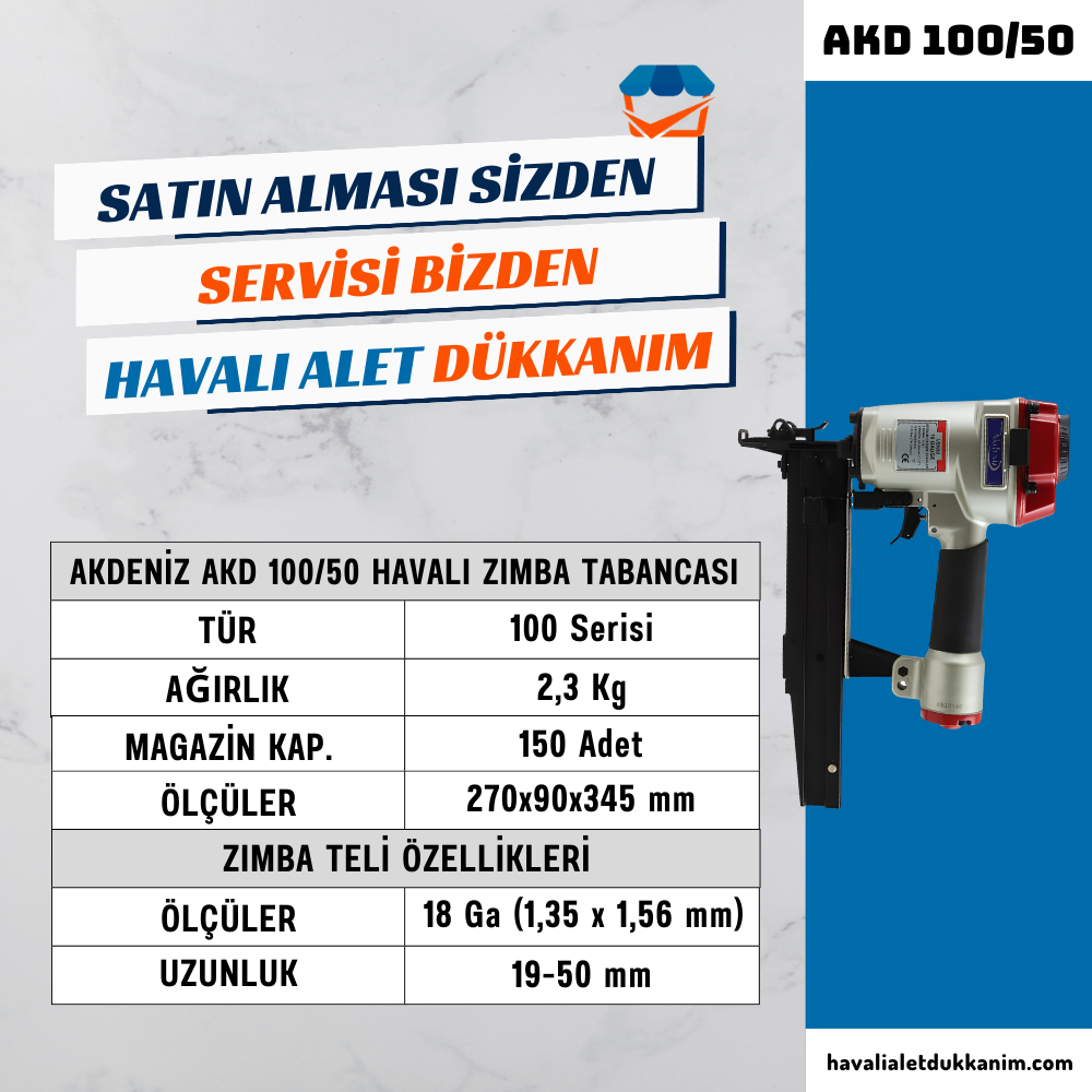 AKDENİZ AKD 100/50 Havalı Zımba Tabancası