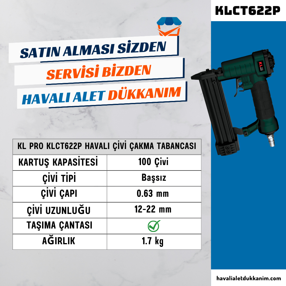 KL PRO KLCT622P Havalı Çivi Çakma Tabancası