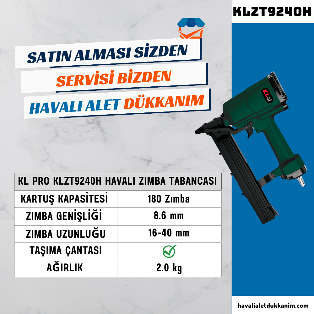 KL PRO KLZT9240H Havalı Zımba Tabancası