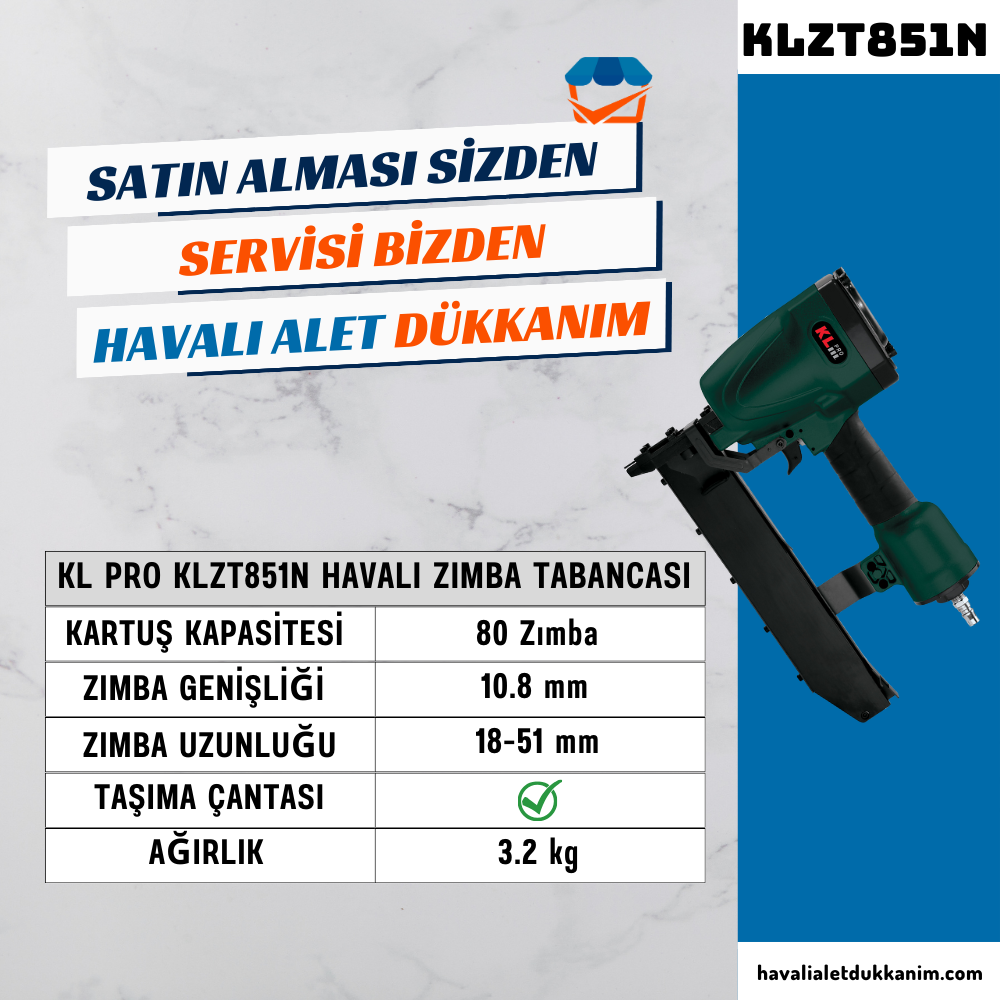 KL PRO KLZT851N Havalı Zımba Tabancası