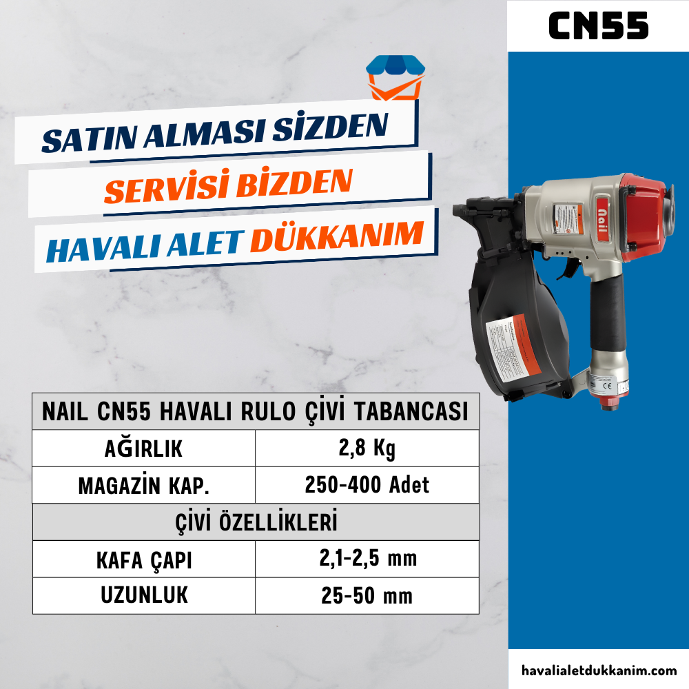 NAIL CN55 Havalı Rulo Çivi Tabancası