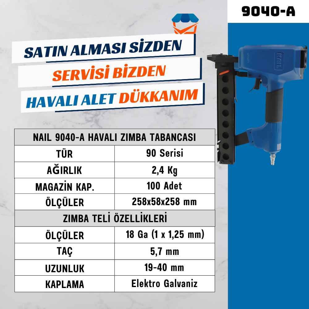 NAIL 9040-A Havalı Zımba Tabancası