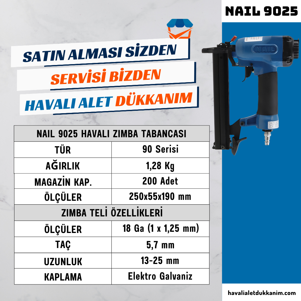 NAIL 9025 Havalı Zımba Tabancası