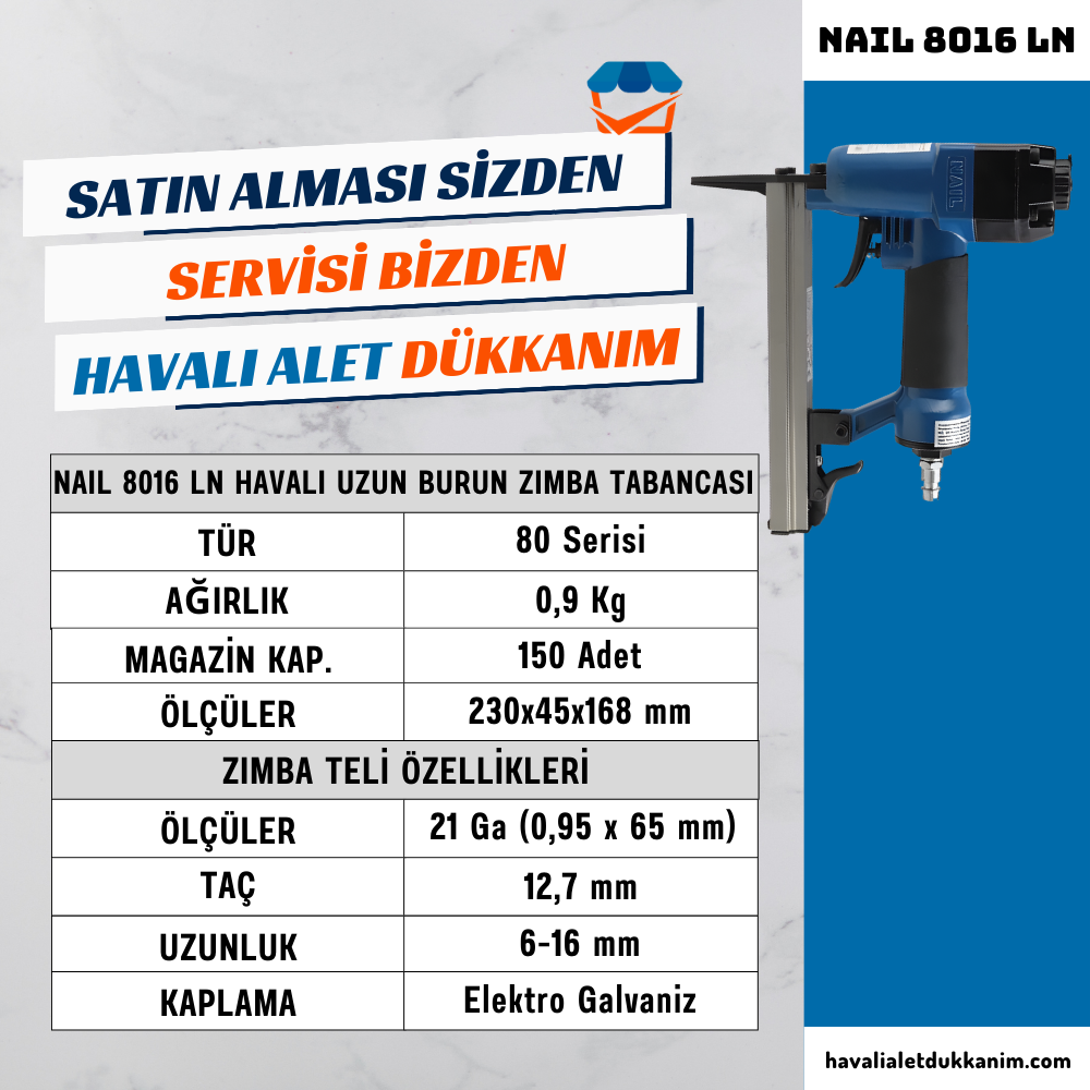 NAIL 8016 LN Havalı Uzun Burun Zımba Tabancası
