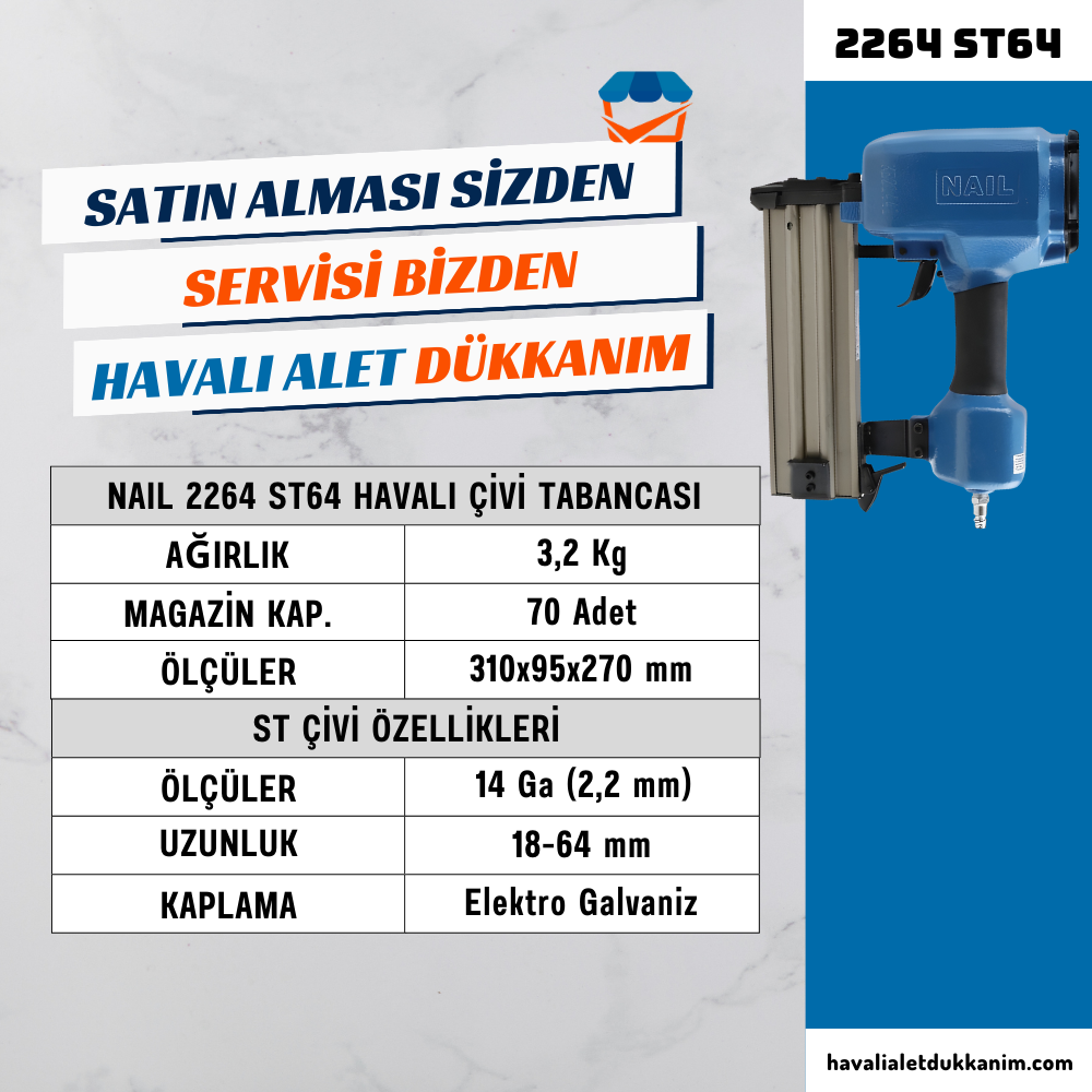 NAIL 2264 ST64 Havalı Çivi Tabancası
