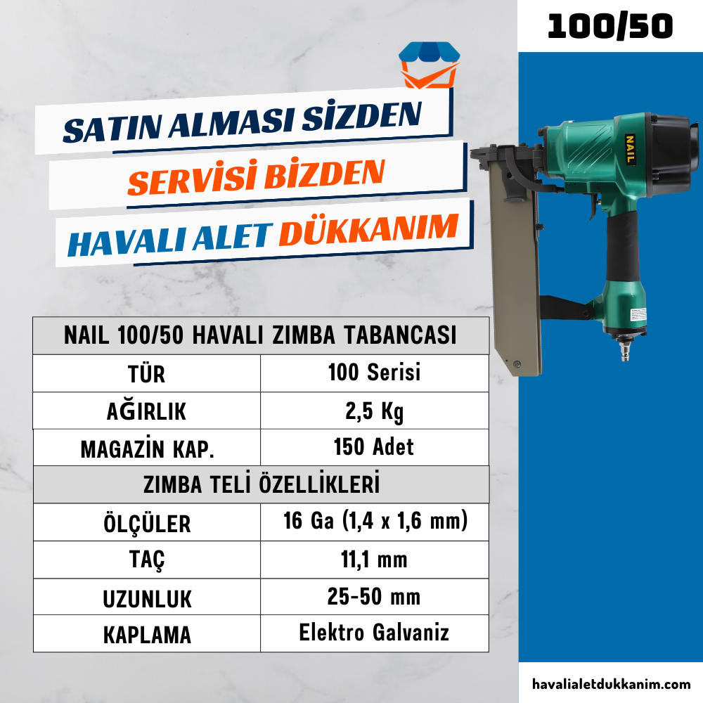 NAIL 100/50 Havalı Zımba Tabancası