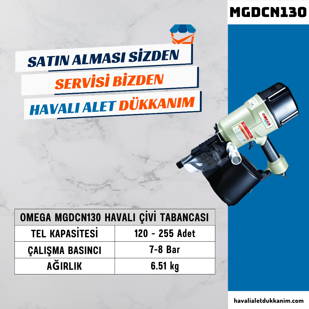 OMEGA MGDCN130 Roll Çivi Tabancası 75-130 mm
