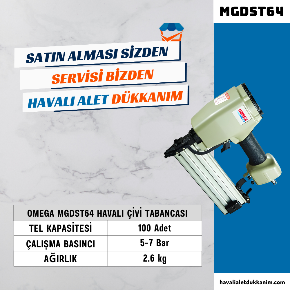 OMEGA MGDST64 Ağır Tip Çivi Tabancası 18-64 mm