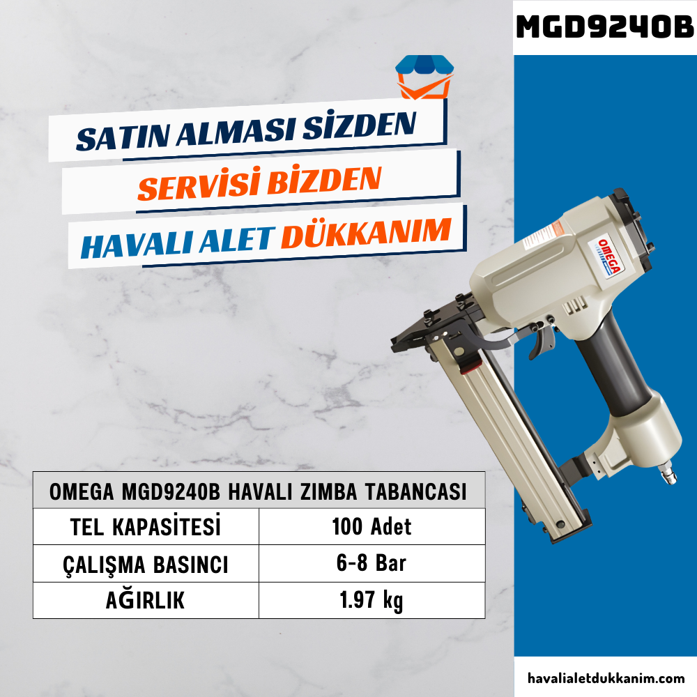 OMEGA MGD9240B U Zımba Tabancası 25-40 mm