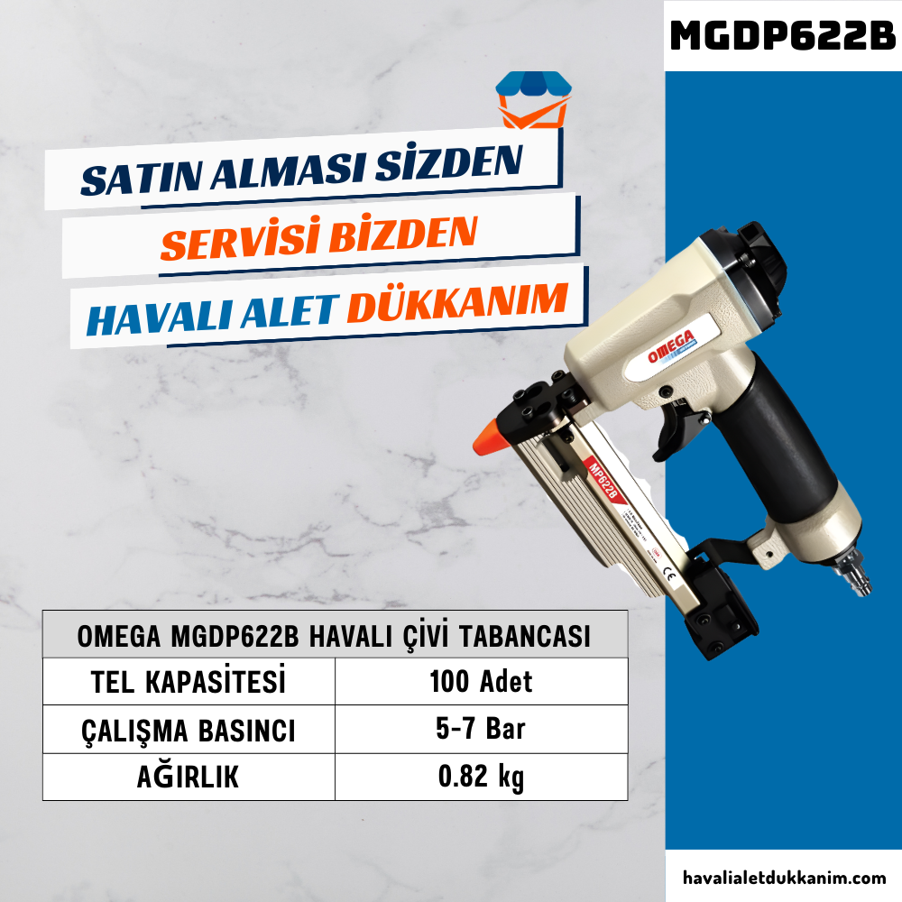 OMEGA MGDP622B Başsız Çivi Tabancası 12-22 mm