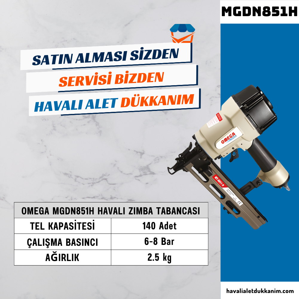 OMEGA MGDN851H U Zımba Tabancası 25-50 mm